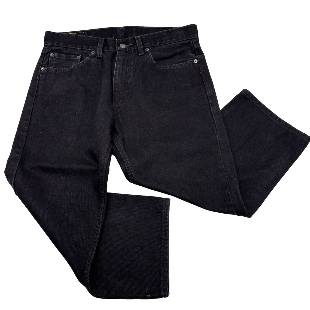 2024 Levi's 505 Black Mid Rise Straight Leg Jeans 32x29 Altered to Fit 32x23"